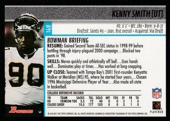 2001 Bowman - Gold #149 Kenny Smith Back