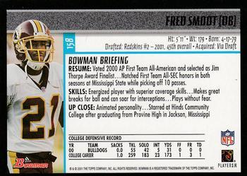 2001 Bowman - Gold #158 Fred Smoot Back