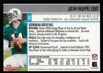 2001 Bowman - Gold #163 Josh Heupel Back