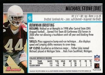 2001 Bowman - Gold #181 Michael Stone Back