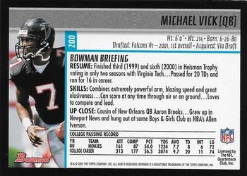 2001 Bowman - Gold #200 Michael Vick Back