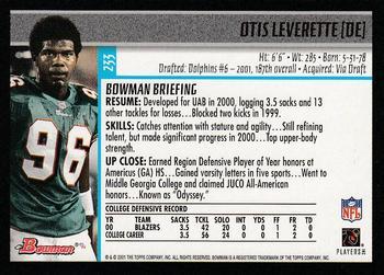 2001 Bowman - Gold #233 Otis Leverette Back