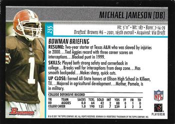 2001 Bowman - Gold #235 Michael Jameson Back