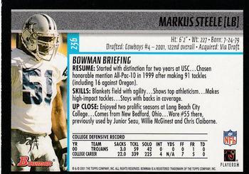 2001 Bowman - Gold #236 Markus Steele Back