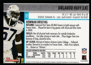 2001 Bowman - Gold #255 Orlando Huff Back