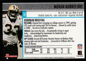 2001 Bowman - Gold #267 Moran Norris Back