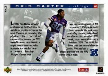 1995 Upper Deck - Pro Bowl #PB3 Cris Carter Back