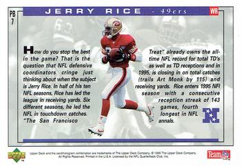 1995 Upper Deck - Pro Bowl #PB7 Jerry Rice Back