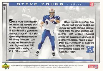 1995 Upper Deck - Pro Bowl #PB10 Steve Young Back