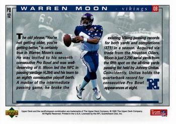 1995 Upper Deck - Pro Bowl #PB12 Warren Moon Back