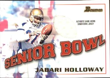 2001 Bowman - Bowl Jerseys #BJ-JH Jabari Holloway Front