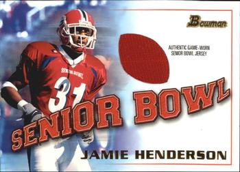 2001 Bowman - Bowl Jerseys #BJ-JHE Jamie Henderson Front