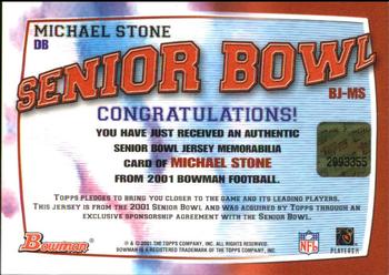 2001 Bowman - Bowl Jerseys #BJ-MS Michael Stone Back
