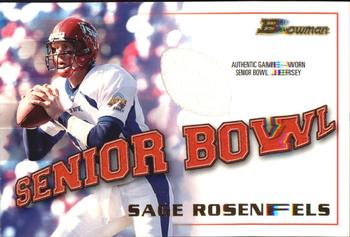 2001 Bowman - Bowl Jerseys #BJ-SR Sage Rosenfels Front