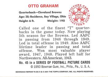 2001 Bowman - Rookie Reprints #R-OG Otto Graham Back