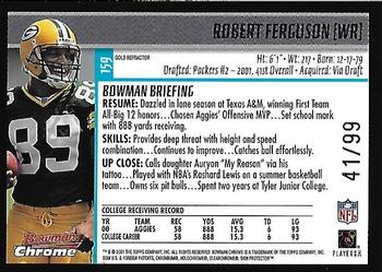 2001 Bowman Chrome - Gold Refractors #159 Robert Ferguson Back