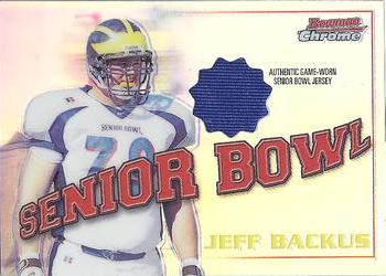 2001 Bowman Chrome - Rookie Relics #BCR-JB Jeff Backus Front
