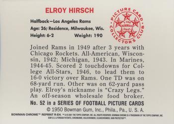 2001 Bowman Chrome - Rookie Reprints #R-EH Elroy Hirsch Back