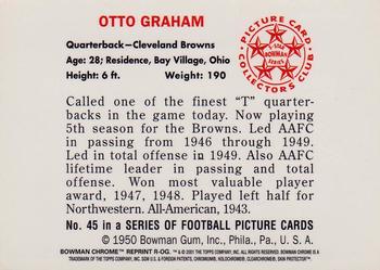 2001 Bowman Chrome - Rookie Reprints #R-OG Otto Graham Back