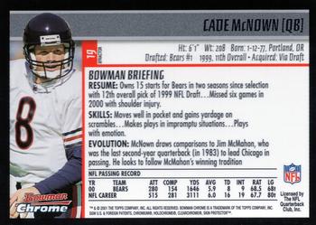 2001 Bowman Chrome - Xfractors #19 Cade Mcnown Back