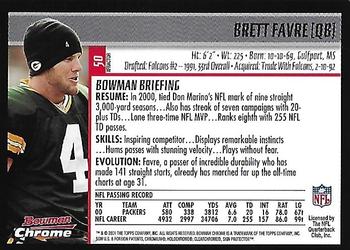 2001 Bowman Chrome - Xfractors #50 Brett Favre Back