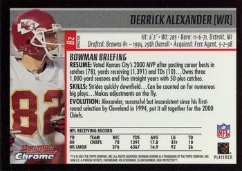 2001 Bowman Chrome - Xfractors #82 Derrick Alexander Back