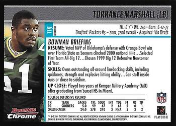2001 Bowman Chrome - Xfractors #119 Torrance Marshall Back