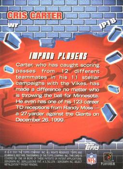 2001 Bowman's Best - Impact Players #IP18 Cris Carter Back