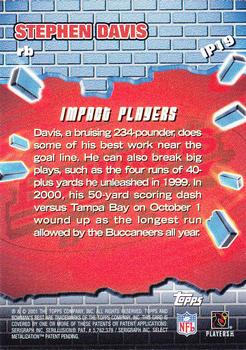 2001 Bowman's Best - Impact Players #IP19 Stephen Davis Back