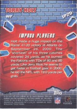 2001 Bowman's Best - Impact Players #IP20 Torry Holt Back
