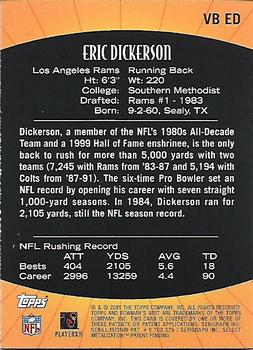 2001 Bowman's Best - Vintage Best #VB ED Eric Dickerson Back