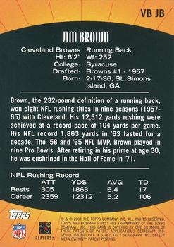 2001 Bowman's Best - Vintage Best #VB JB Jim Brown Back