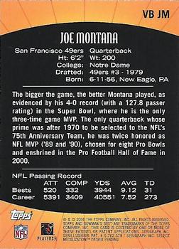2001 Bowman's Best - Vintage Best #VB JM Joe Montana Back