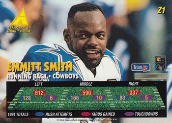1995 Zenith #Z1 Emmitt Smith Back