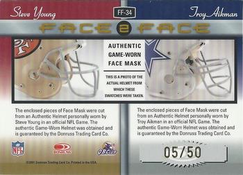 2001 Donruss Elite - Face To Face Autographs #FF-34 Troy Aikman / Steve Young Back