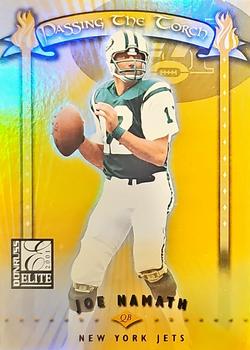 2001 Donruss Elite - Passing the Torch #PT-24 Joe Namath / Chad Pennington Front