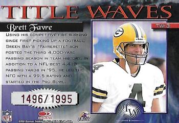 2001 Donruss Elite - Title Waves #TW-3 Brett Favre Back