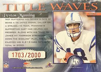 2001 Donruss Elite - Title Waves #TW-4 Peyton Manning Back