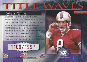 2001 Donruss Elite - Title Waves #TW-6 Steve Young Back