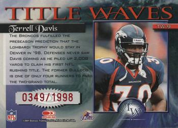 2001 Donruss Elite - Title Waves #TW-9 Terrell Davis Back