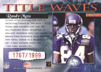 2001 Donruss Elite - Title Waves #TW-16 Randy Moss Back