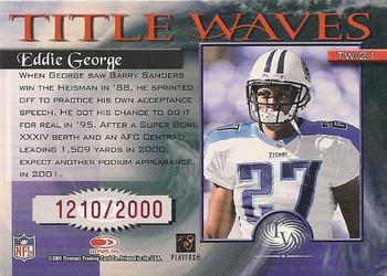 2001 Donruss Elite - Title Waves #TW-21 Eddie George Back