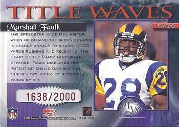 2001 Donruss Elite - Title Waves #TW-26 Marshall Faulk Back