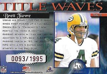 2001 Donruss Elite - Title Waves Holofoil #TW-3 Brett Favre Back