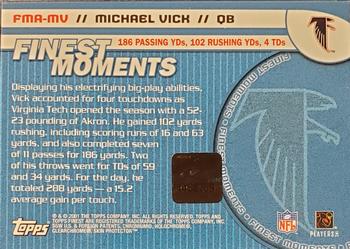 2001 Finest - Moments Autographs #FMA-MV Michael Vick Back