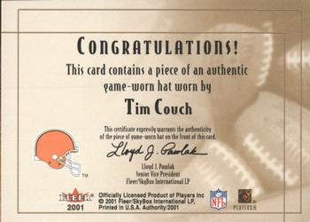 2001 Fleer Authority - Goal Line Gear #NNO Tim Couch Back