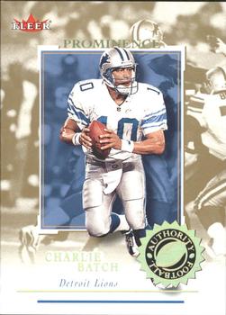 2001 Fleer Authority - Prominence SN125 #99 Charlie Batch Front