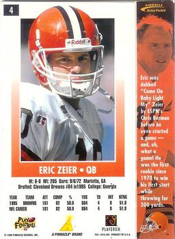 1996 Action Packed #4 Eric Zeier Back
