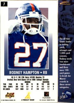 1996 Action Packed #7 Rodney Hampton Back
