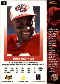 1996 Action Packed #11 Jerry Rice Back